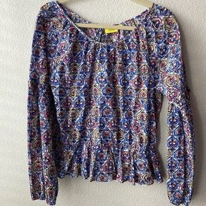 Roller Rabbit Printed Blouse Womens Size S Akar Anjali Cotton India